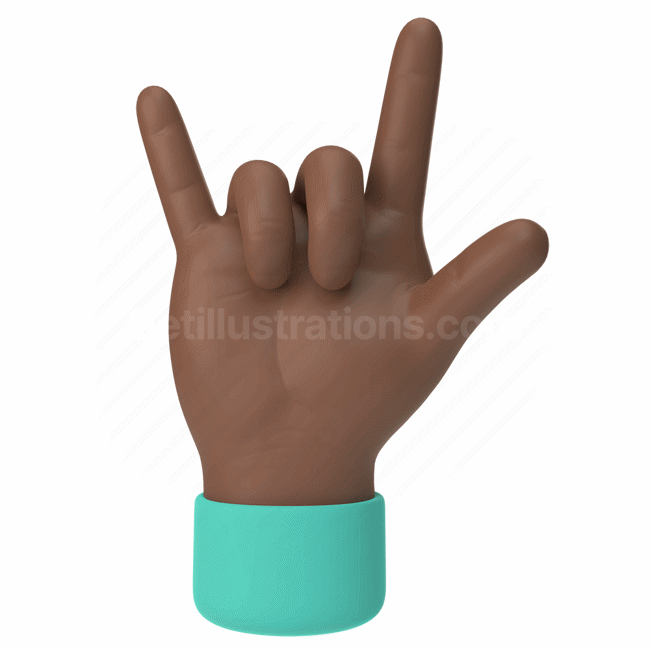 emoticon, emoji, sticker, gesture, rock, hand, dark